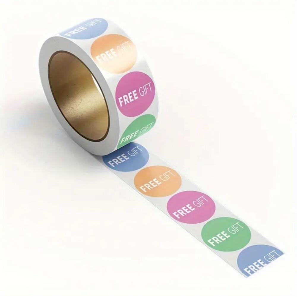 “Free Gift” Stickers 500 Pcs, Multi Color